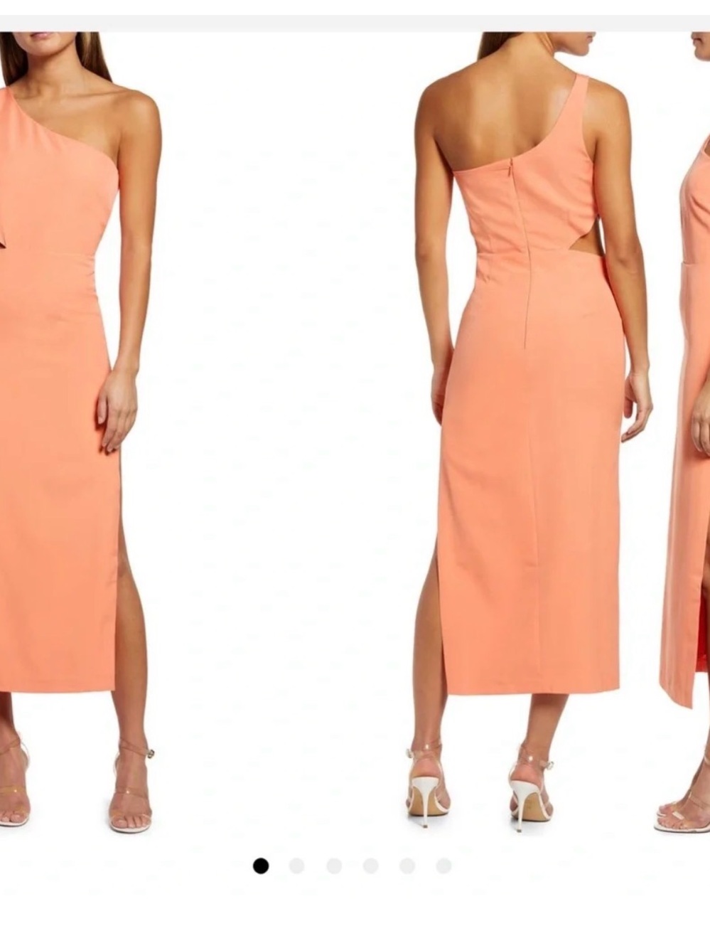 Bardot Jenna One-Shoulder Orange Fizz Midi Dress